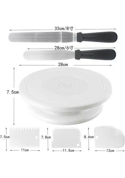 1 Takım Tarzı Dıy Tava Pişirme Araçları Plastik Kek Araçları Döner Tabla Döner Plastik Hamur Bıçağı Kek Dekorasyon Kremalı Kek Standı Döner Tabla (Yurt Dışından) fiyatları