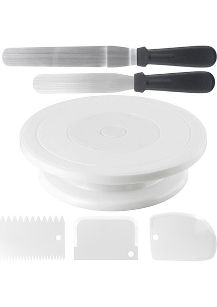 1 Takım Tarzı Dıy Tava Pişirme Araçları Plastik Kek Araçları Döner Tabla Döner Plastik Hamur Bıçağı Kek Dekorasyon Kremalı Kek Standı Döner Tabla (Yurt Dışından) modelleri