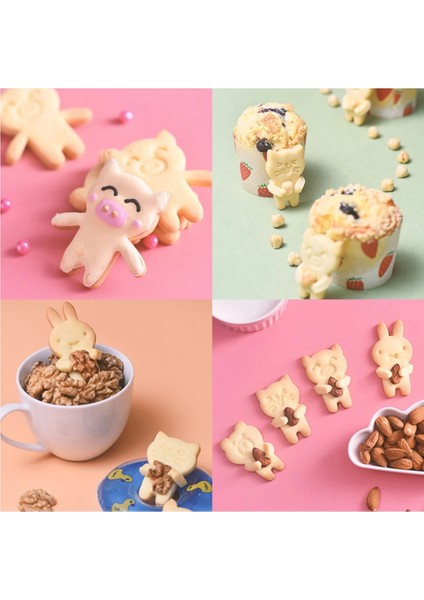 Stil1 Stil Et Tavşan Ayı Yüz Ifadesi Bisküvi Kurabiye Kesici Kalıp Kek Dekorasyon Pişirme Araçları (Yurt Dışından) modelleri