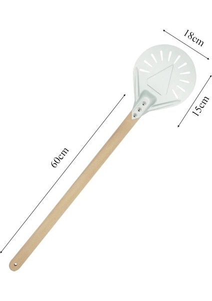 7 Inç 60CM Tarzı Delikli Pizza Torna Kabuğu Pizza Küreği Alüminyum Ahşap Saplı Pizza Kabuğu Kürek Kısa Pizza Aleti Kaymaz Sap (Yurt Dışından)