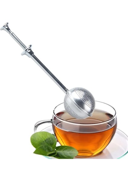 BC595 Stili Ttlıfe Çay Demlik Paslanmaz Çelik Küre Örgü Çay Süzgeç Kahve Otu Baharat Filtre Difüzör Kolu Çay Topu (Yurt Dışından) fırsatları