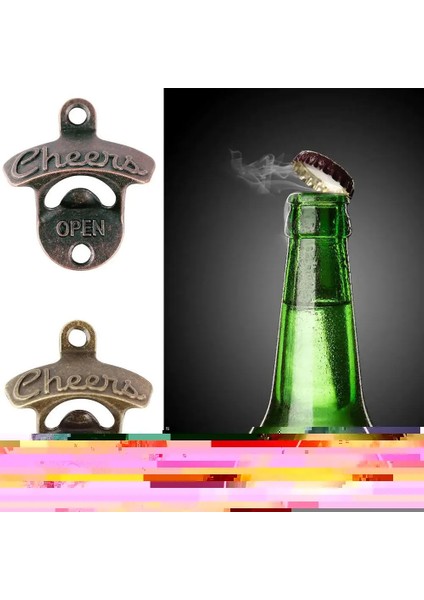 C Stili 1 Paket Montaj Vidaları ile Vintage Görünüm Şişe Açacağı Duvara Monte Rustik Bira Açacağı Seti Mutfak Cafe Barlar Için (Yurt Dışından)