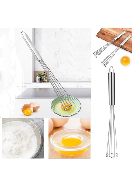Büyük Stil Yumurta Çırpma Çırpıcı Karıştırma Köpürtücü El Yumurta Mikser Blender Kek Krema Köpürtücü Pişirme Pişirme Paslanmaz Çelik Uçlar Fırça Çırpma (Yurt Dışından)