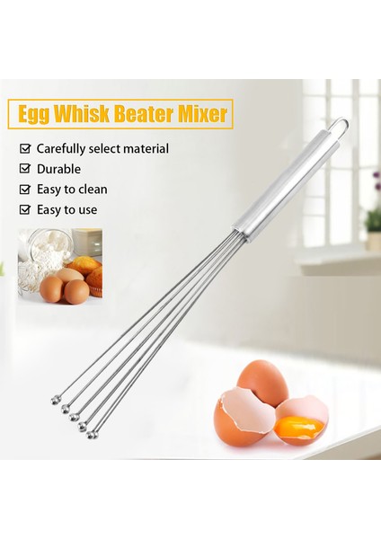 Büyük Stil Yumurta Çırpma Çırpıcı Karıştırma Köpürtücü El Yumurta Mikser Blender Kek Krema Köpürtücü Pişirme Pişirme Paslanmaz Çelik Uçlar Fırça Çırpma (Yurt Dışından)