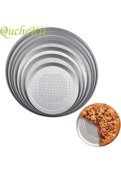 12 Inç Tarzı Alüminyum Pizza Tepsisi Yapışmaz Pizza Fırın Tavası Pizza Tabağı Yemekleri Tutucu Bakeware Mutfak Pişirme Araçları (Yurt Dışından)