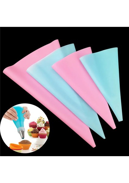 4 Adet Mavi Stil Mutfak Aletleri Kremalı Pasta Torbası Pişirme Aksesuarları Dıy Kek Dekorasyon Gıda Sınıfı Evatpu Yeniden Kullanılabilir Çantalar (Yurt Dışından) modelleri