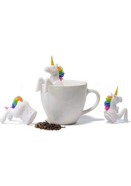 Açık Sarı Stil Çay Poşeti Gıda Sınıfı Yaprak Bitkisel Baharat Filtresi Unicorn Şekli Çay Demlik Süzgeçleri Yaratıcı Filtre Gevşek Silikon Фильтрация (Yurt Dışından) fırsatları