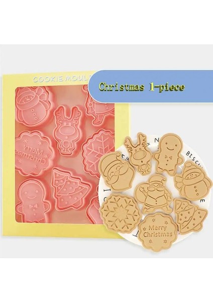 B-7 Stili Noel Karikatür Bisküvi Kalıbı Çerez Kesici 3D Bisküvi Kalıbı Abs Plastik Pişirme Kalıbı Çerez Dekorasyon Araçları Mutfak Aletleri (Yurt Dışından) fırsatları