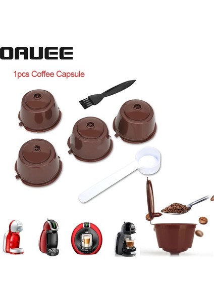 Koyu Haki Stili 1 Adet Kahve Kapsül Filtre Fincan Yeniden Kullanılabilir Plastik Kapaklar Kaşık Nescafe Dolce Gusto Kahve Makinesi Için Mutfak Kahve Aksesuarları (Yurt Dışından)