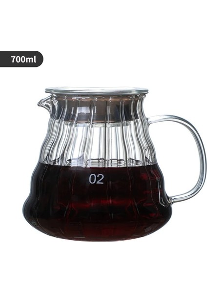 A1 700ML Stili Kaplama Dumanlı Gri Cam Cezve Seti Bulut Pot V60 Kahve Huni Filtre Fincan Kahve Kağıdı ile Çok Parçalı Set Damla Şişe Seti (Yurt Dışından)