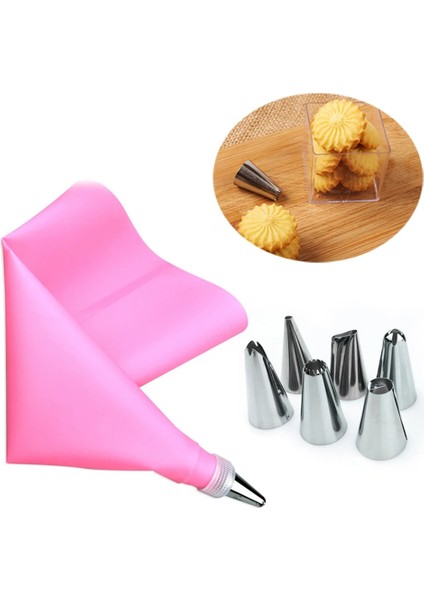 Pembe Tarzı Et Silikon Pasta Torbası Ipuçları Dıy Mutfak Kek Buzlanma G Kremalı Kek Dekorasyon Ucu Setleri Yeniden Kullanılabilir Pasta Torbası + 6 Nozul Seti (Yurt Dışından)