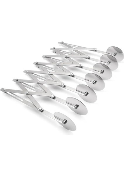 7 Tekerlekli Pizza Kesici Tarzı Paslanmaz Çelik Mutfak Aleti Pizza Kesici Ayarlanabilir Hamur Bölücü Esnek Pizza Rulo Bıçağı Pişirme Aleti Mutfak Aksesuarları (Yurt Dışından)