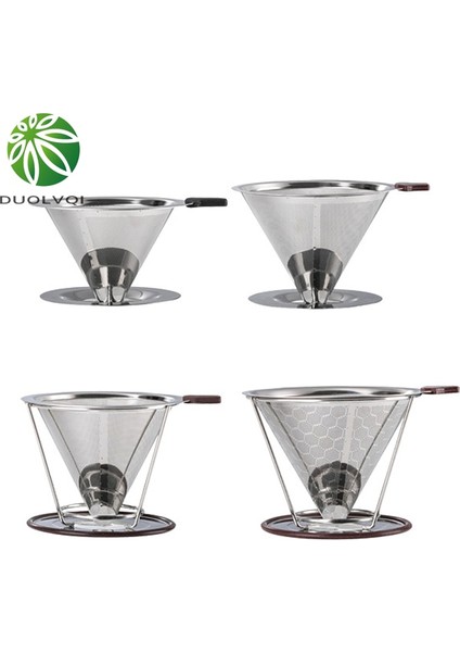 No.2 Tarzı Paslanmaz Çelik Kahve Filtresi Yeniden Kullanılabilir Çift Katmanlı Filtreler Huni Kahve Damlatıcı Filtre Fincan Dayanıklı Kahve Demleme Araçları (Yurt Dışından) indirimleri