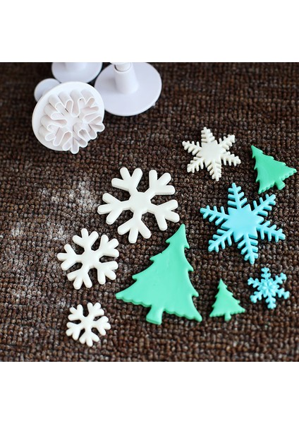 Noel Ağacı Stili Et Kar Tanesi Fondan Kek Dekorasyon Piston Sugarcraft Kesici Kalıp Araçları Noel Pastası Dekorasyon Araçları (Yurt Dışından) fiyatları