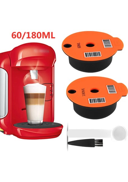 Beyaz Stil 60ML ml Yeniden Kullanılabilir Kahve Kapsül Bardak Filtresi Bosch-S Makinesi Tassimo Için Plastik Kahve Kapsül Bölmeleri Tassimo Doldurulabilir Filtre (Yurt Dışından)