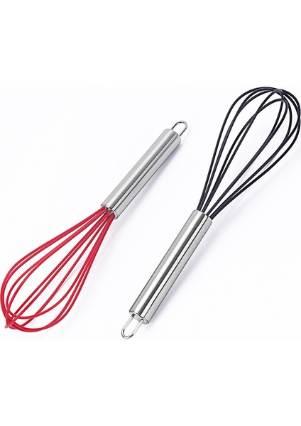 Kırmızı Stil Manuel Yumurta Çırpıcı Paslanmaz Çelik Silikon Balon Çırpma Krema Karıştırıcı Karıştırma Karıştırma Çırpma Balon Bobin Tarzı Yumurta Araçları (Yurt Dışından) fırsatları