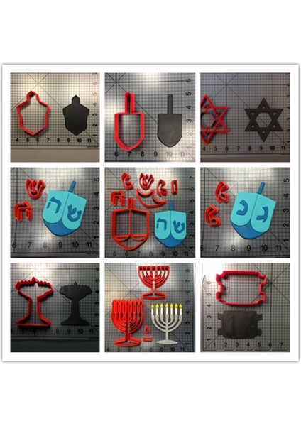 Davut Yıldızı 3 Inç Tarzı Yahudi Hanuka Tevrat Dreidel Menorah Davut Yıldızı 3D Baskılı Pla Çerez Kesiciler Okuma Boyutu Açıklama Boyutu Düşünmeyin (Yurt Dışından)