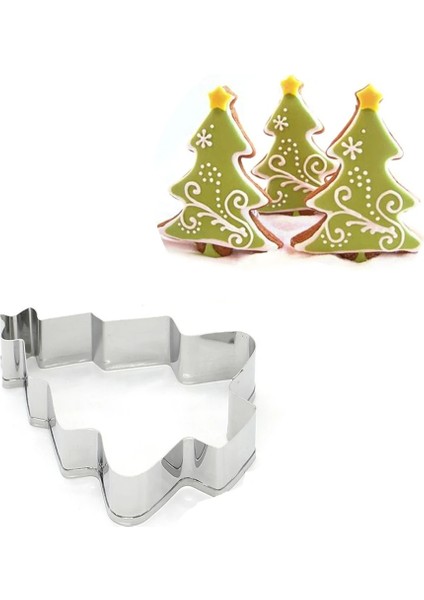 1 Adet Büyük Xms Ağacı Stili 1 Adet Paslanmaz Çelik Bisküvi Kalıp Christmaseaster Çerez Kesici Pişirme Aracı Tema Kar Tanesi Çorap Elk Noel Ağacı Kek Kalıbı (Yurt Dışından)
