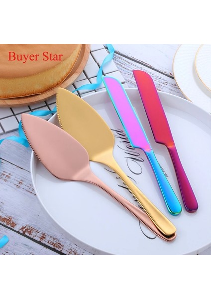 Siyah Set Stili Altın Paslanmaz Çelik Kek Kürek Bıçağı Pizza Peynir Sunucusu Kek Bölücü Bıçaklar Pişirme Araçları Fırın Mutfak Eşyası (Yurt Dışından) indirimleri