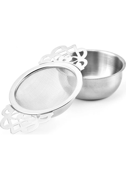 Açık Yeşil Tarzı Alt Fincan ile Paslanmaz Çelik 6.5cm Çay Süzgeci Çift Saplı Toplu Çay Baharat Filtresi Yeniden Kullanılabilir Çay Süzgeci Çaydanlık Aksesuarları (Yurt Dışından) fırsatları