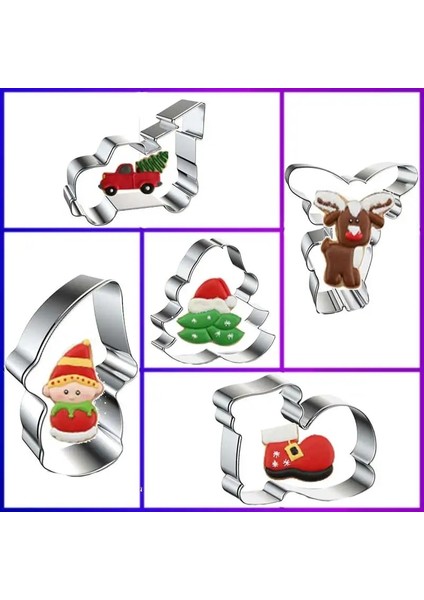 Noel-2 Tarzı Noel Çerez Kesiciler Kesici Zencefilli Kurabiye Adam Fondan Pasta Kalıpları Kek Dekorasyon Araçları Mutfak Kalıp Pişirme Aksesuarları (Yurt Dışından) indirimleri