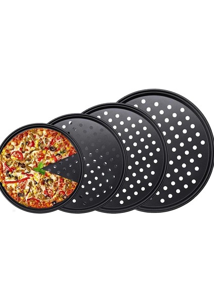 28CM Deliksiz Stil Yapışmaz Karbon Çelik Pizza Sebzelik Tepsiler Fırın Delikli Yuvarlak Derin Çanak Plaka Bakewave Kalıp Fırın Ev Mutfak Gereçleri (Yurt Dışından) fırsatları