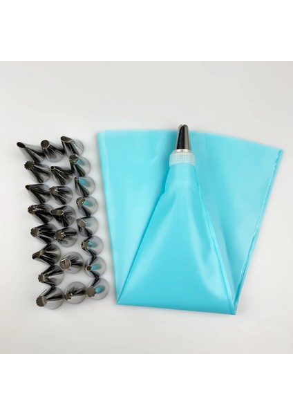 Rastgele Stil Wbboomıng Et Paslanmaz Pasta Torbası ve Meme Dıy Kek Aracı Yeniden Kullanılabilir Pişirme Mutfak Aracı 24 Meme + 1 Döner Birlik + 1 Torba (Yurt Dışından) fırsatları