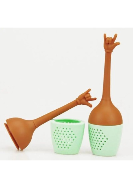 Tamam Stil Çay Süzgeci Silikon Gevşek Yaprak Bitkisel Baharat Tutucu Çay Demleme Araçları Komik El Hareketleri Çay Demlik Çay Süzgeç Fda Sınıfı (Yurt Dışından) fırsatları