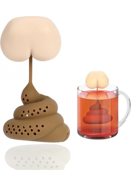 Kaka Çay Makinesi Tarzı Çay Demlik Kullanımlık Silikon Yaratıcı Kaka Şekilli Komik Bitkisel Çay Poşeti Kahve Filtresi Difüzör Süzgeç Çay Aksesuarları (Yurt Dışından) modelleri