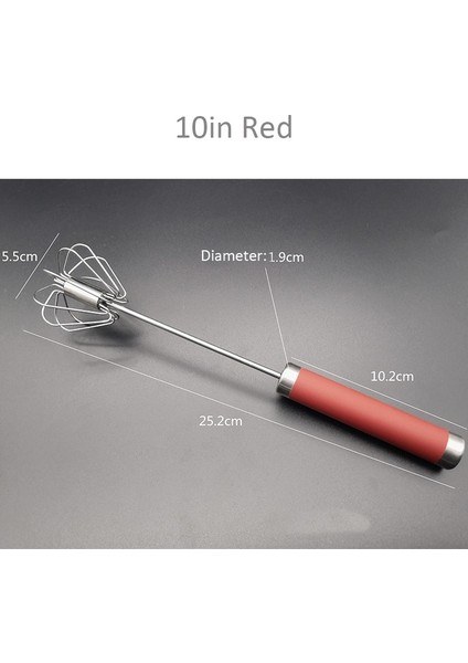 10 Inç Kırmızı Stil 304 Paslanmaz Çelik Yumurta Çırpma Yarı Otomatik Yumurta Çırpıcı Manuel El Mikser Kendinden Dönen Yumurta Karıştırıcı Mutfak Aksesuarları Yumurta Araçları (Yurt Dışından)