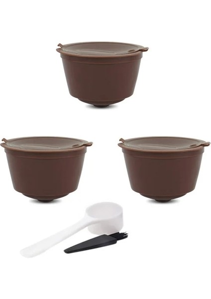 Kaşık Tarzı ile 3 Adet Nespresso Of Kapsül Nestle Dolce Gusto Kapsül Yeniden Kullanılabilir Kahve Filtresi Kapsül Makinesi Doldurulabilir Cafe Capsula (Yurt Dışından)