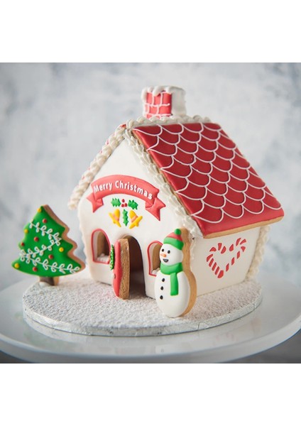 Et 3D Noel Kurabiye Kesiciler Kek Kurabiye Kalıbı Fondan Kesici Dıy Pişirme Araçları Noel Evi Şeker Zanaat Pişirme Plastik Kalıp (Yurt Dışından)