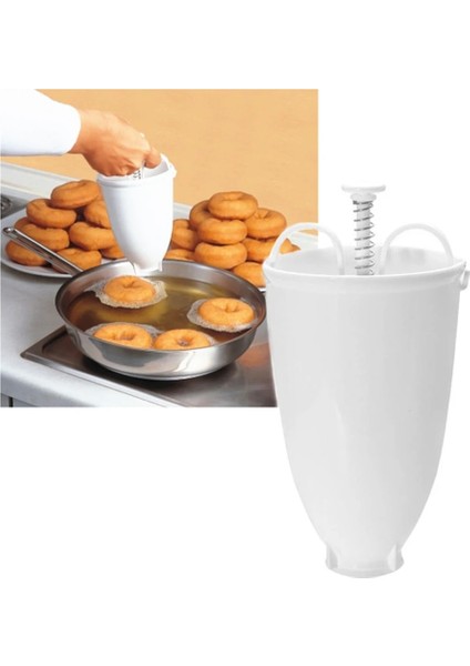 Beyaz Stil Plastik Donut Maker Dispenser Donut Maker Artefakt Fry Donut Kalıp Waffle Donut Insan Yapımı Kek Kalıbı Mutfak Pasta Aracı (Yurt Dışından)