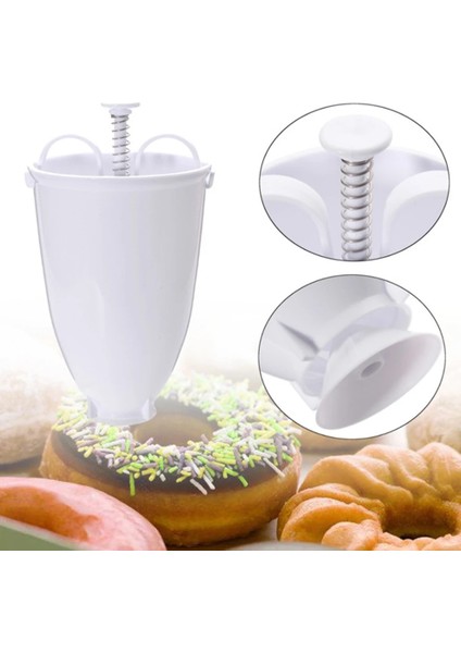 Beyaz Stil Plastik Donut Maker Dispenser Donut Maker Artefakt Fry Donut Kalıp Waffle Donut Insan Yapımı Kek Kalıbı Mutfak Pasta Aracı (Yurt Dışından) modelleri