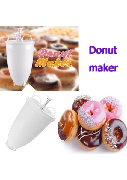 Beyaz Stil Plastik Donut Maker Dispenser Donut Maker Artefakt Fry Donut Kalıp Waffle Donut Insan Yapımı Kek Kalıbı Mutfak Pasta Aracı (Yurt Dışından) fırsatları
