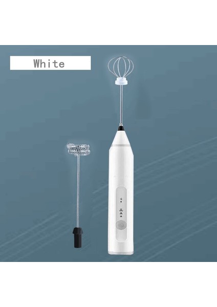 Beyaz Stil USB Elektrikli Yumurta Çırpma Otomatik Saplı Köpük Kahve Makinesi Yumurta Çırpıcı Cappuccino Frother Taşınabilir Mutfak Süt Krema Aracı (Yurt Dışından)