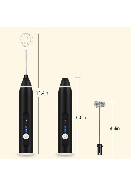 Beyaz Stil USB Elektrikli Yumurta Çırpma Otomatik Saplı Köpük Kahve Makinesi Yumurta Çırpıcı Cappuccino Frother Taşınabilir Mutfak Süt Krema Aracı (Yurt Dışından)