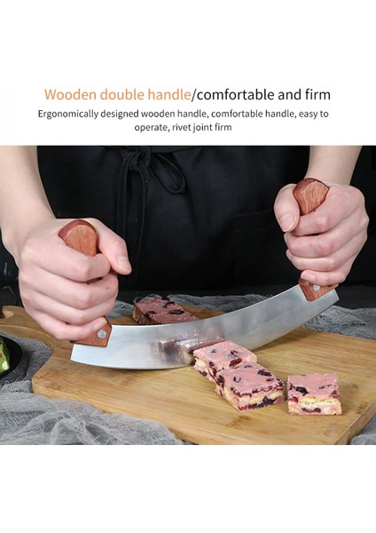 Çift Saplı Pizza Kesici Paslanmaz Çelik Sallanan Pizza Doğrayıcı Yüksek Li Mutfak Bıçağı Tasarımı Özel Kesici Alet Sıcak (Yurt Dışından) fırsatları