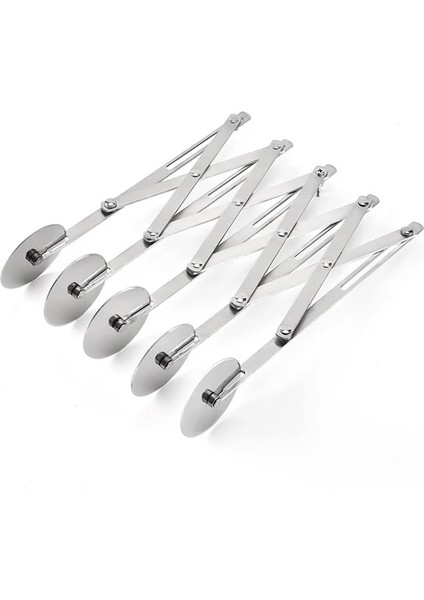 4 Tekerlekli Stil Tekerlekler Katlanabilir Pizza Ayırıcı Ekmek Dilimleme Uzatılabilir Kek Hamur Işleri Makarna Hamur Kesme Makinesi Bakeware Pizza Araçları (Yurt Dışından)