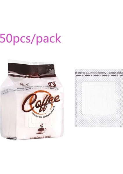 50 Adet Tarzı 7,5 x 9 cm Pcspack Tek Kullanımlık Kahve Fliter Çanta Taşınabilir Asılı Kulak Tarzı Kahve Filtreleri Espresso Kahve Için Çevre Dostu Kağıt Torba (Yurt Dışından)