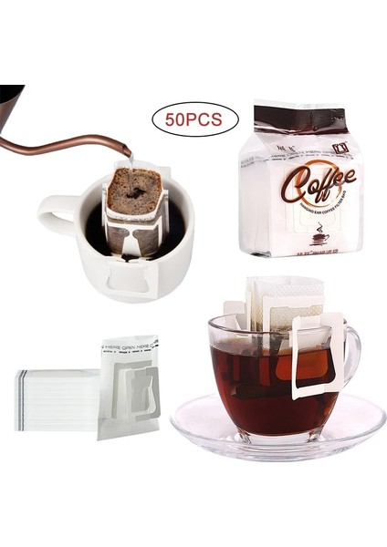 50 Adet Tarzı 7,5 x 9 cm Pcspack Tek Kullanımlık Kahve Fliter Çanta Taşınabilir Asılı Kulak Tarzı Kahve Filtreleri Espresso Kahve Için Çevre Dostu Kağıt Torba (Yurt Dışından) modelleri