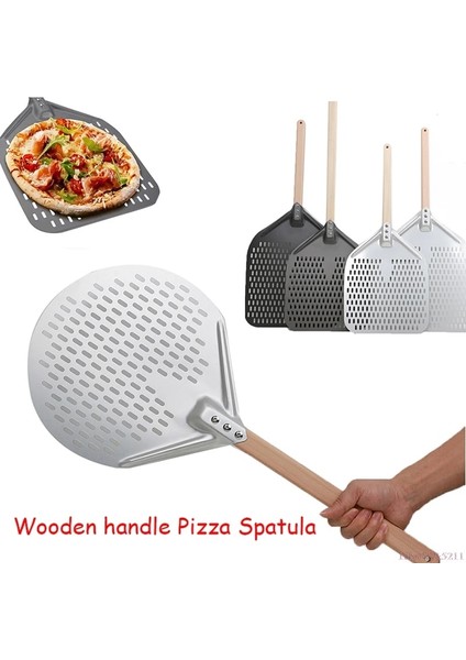 F Stili Inç Taşınabilir Fırın Spatula Ev Pişirme Pasta Aracı Ahşap Saplı Pizza Spatula Uzun Saplı Pizza Küreği (Yurt Dışından)