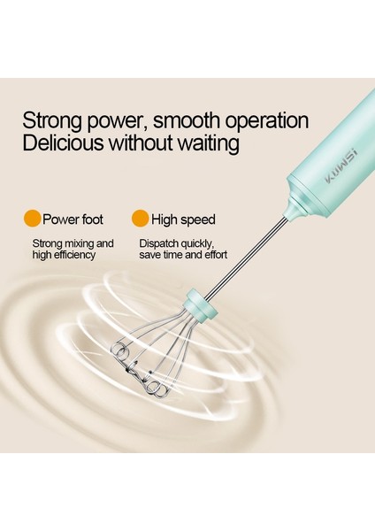 Yeşil Stil USB Şarj Elektrikli Çırpma Yumurta Çırpıcı 4 Hızlı Elektrikli Kahve Karıştırıcı Ev Süt Shaker Makinesi Frother Foamer Gıda Blender (Yurt Dışından)