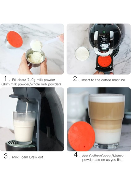 1süt Kapsül1 Kaşık Stili Nescafe Dolce Gusto Için Yeniden Kullanılabilir Kahve ve Süt Köpüğü Kapsülleri Doldurulabilir Kahve Filtresi Latte Makinesi (Yurt Dışından)