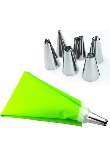 Mavi Stil Et Silikon Buzlanma G Kremalı Pasta Torbası + 6 Paslanmaz Çelik Kek Nozulu Dıy Kek Dekorasyon Ipuçları Fondan Pasta Araçları (Yurt Dışından) fiyatları