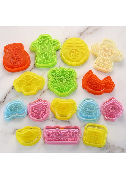 BT2009-YD028-14 Stili Yeni Yılınız Kutlu Olsun Bahar Şenliği Bisküvi Kalıbı Pişirme Için Kalıp Karikatür 3D Pres Buzlanma Bisküvi Kurabiye Kesme Kalıbı Pişirme Aracı (Yurt Dışından) indirimleri