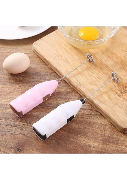 Pembe Stil Mini Paslanmaz Elektrikli El Yumurta Çırpıcı Ev Mutfak Çelik Kahve Süt Çay Blender Çırpma Kremi Karıştırma Pil Yok (Yurt Dışından)
