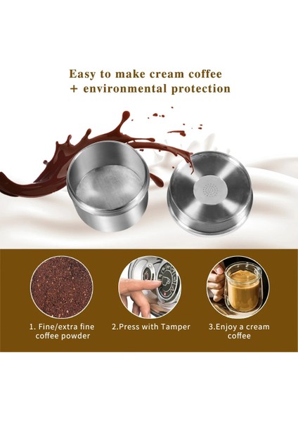 Ordu Yeşili Tarzı Icafilasstainless Çelik Yeniden Kullanılabilir Kahve Filtresi Desteği Illy Y3.2 Mahine Için Doldurulabilir Kapsüller Bardak Pod (Yurt Dışından) fiyatları