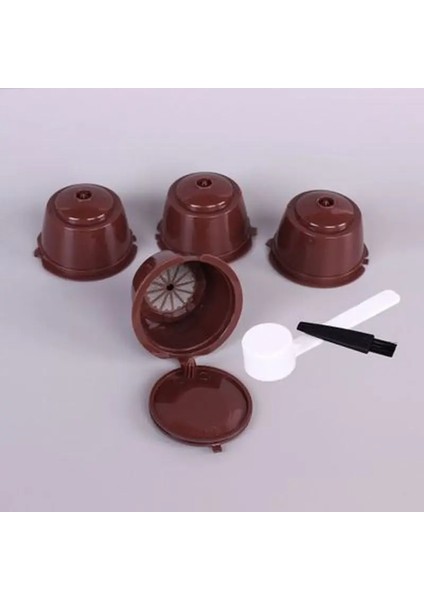 Kraliyet Mavisi Tarzı 4 Adet Yeniden Kullanılabilir Kahve Kapsül Filtre Fincan Kahve Kapsül Filtreleri Nespresso Dolce Gusto Kaşık ve Fırça ile Mutfak Kahve Araçları (Yurt Dışından) modelleri