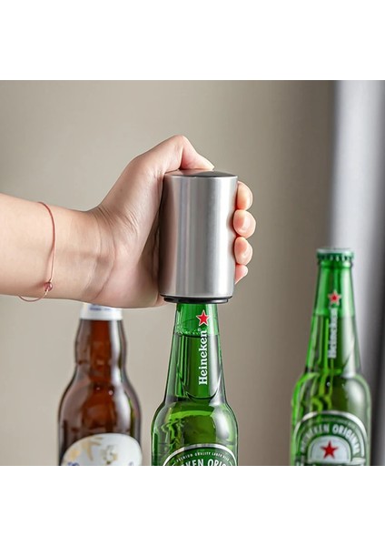 Yeşil Stil Otomatik Bira Şişe Açacağı Mıknatıs Aşağı Itin Paslanmaz Çelik Şarap Tirbuşon Soda Cam Şişe Kapağı Açacakları Mutfak Aksesuarları (Yurt Dışından) fırsatları